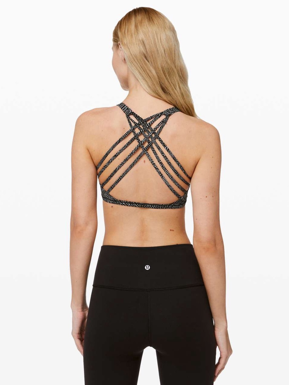 Lululemon Free To Be Bra *Wild High Neck Peloton Free Spirit Alpine White Black